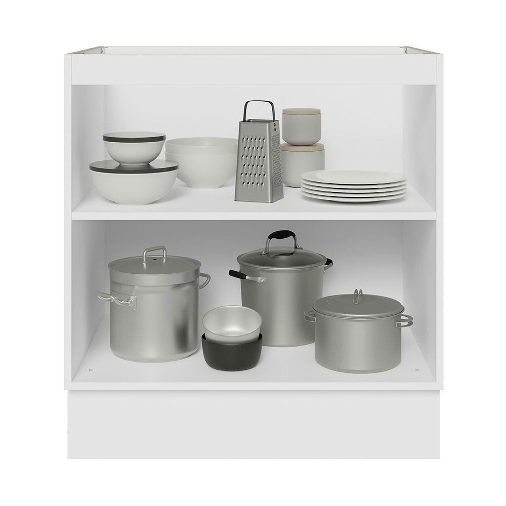 Balcão Madesa Lux 70 cm 2 Portas - Branco/Cinza (Sem Tampo)