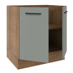 Balcão de Cozinha Madesa Agata 70 x 60 cm 2 Portas (Sem Tampo) Rustic/Cinza