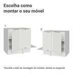 Balcão Cozinha de Canto 1 Porta 60 cm Profundidade (Sem Tampo) Branco Stella Madesa