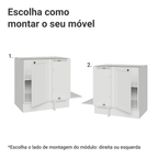 Balcão de Canto para Linha de 60 cm Profundidade (Sem Tampo) Branco Vik Madesa