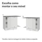 Balcão de Canto para Linha de 60 cm Profundidade (Com Tampo) Branco Vik Madesa