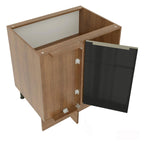 Balcão de Canto Madesa Lux 1 Porta (Sem Tampo) Rustic/Preto