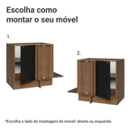 Balcão de Canto para Linha de 60 cm Profundidade (Sem Tampo) Rustic/Preto Vik Madesa