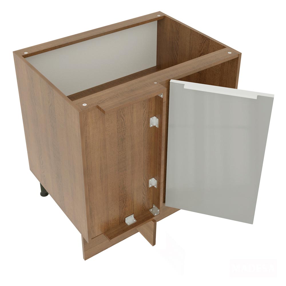 Balcão de Canto Madesa Lux 1 Porta (Sem Tampo) Rustic/Cinza