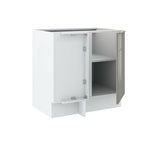 Balcão de Canto Madesa Lux 1 Porta (Sem Tampo) Branco/Cinza
