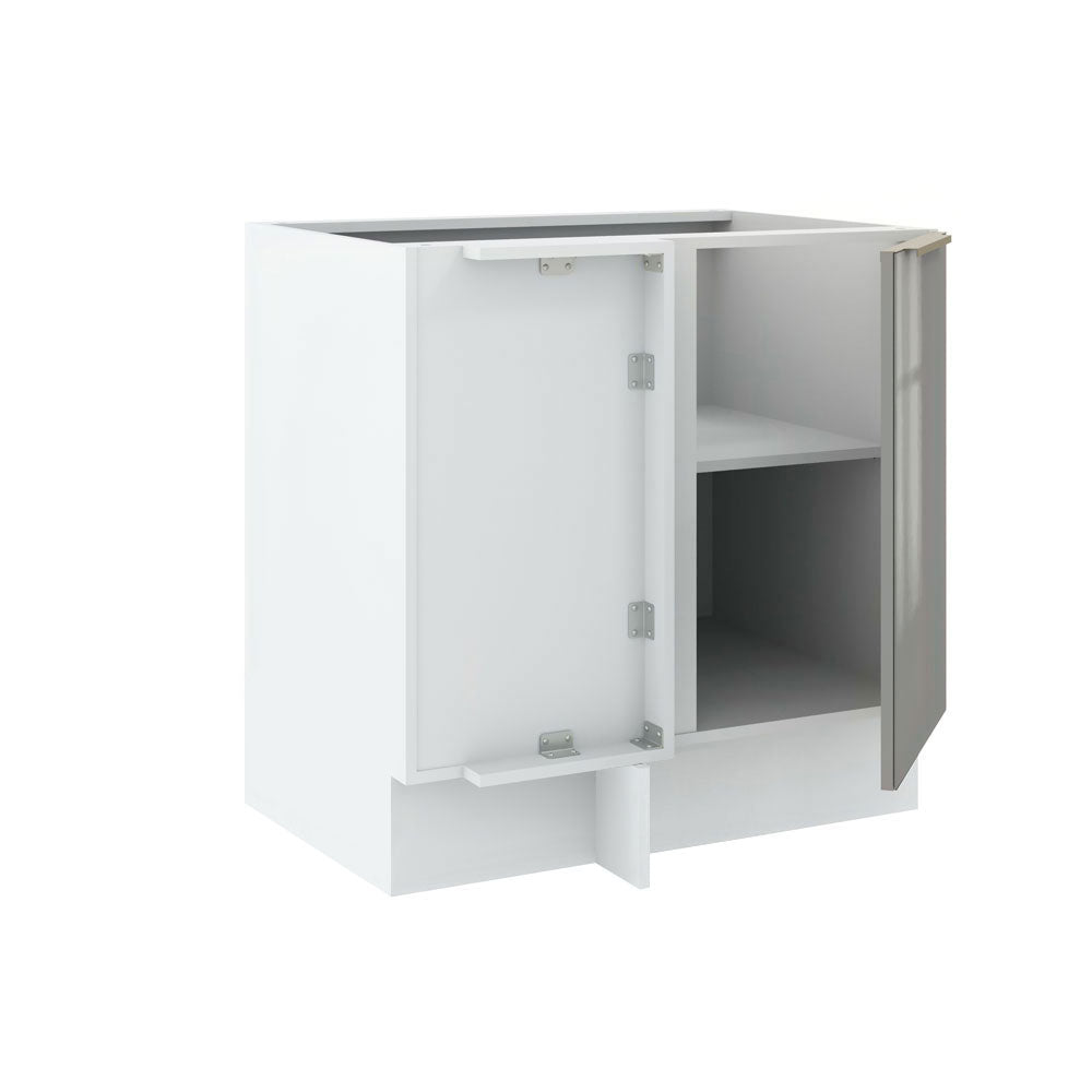 Balcão de Canto Madesa Lux 1 Porta (Sem Tampo) Branco/Cinza
