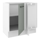 Balcão de Canto Madesa Agata 1 Porta 60 cm Profundidade (Sem Tampo) Branco/Cinza