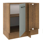 Balcão de Canto Madesa Agata 1 Porta 60 cm Profundidade (Sem Tampo) Rustic/Cinza