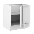 Balcão de Canto Madesa Lux 1 Porta (Sem Tampo) Branco/Branco Veludo
