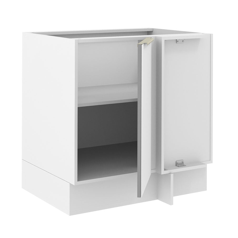 Balcão de Canto Madesa Lux 1 Porta (Sem Tampo) Branco/Branco Veludo