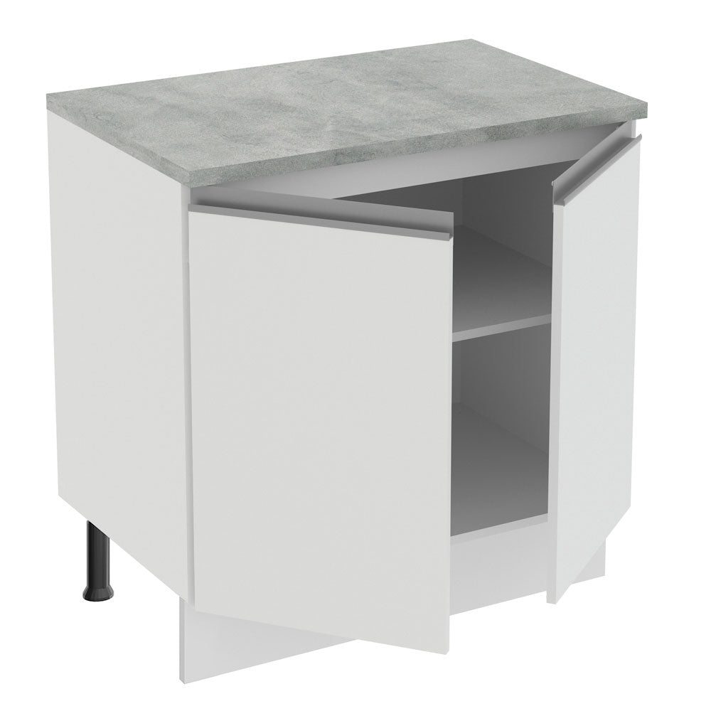 Balcão Madesa Glamy 80 x 60 cm 2 Portas (Com Tampo) Branco