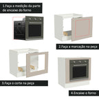 Balcão para Forno de Embutir 80 x 60 cm Sem Tampo Branco/Crema Agata Madesa