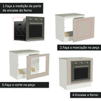 Balcão para Forno de Embutir 80 x 60 cm Com Tampo Branco/Crema Agata Madesa