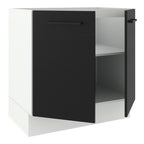 Balcão de Cozinha Madesa Agata 80 x 60 cm 2 Portas (Sem Tampo) Branco/Preto