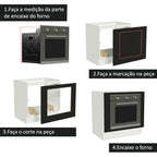 Balcão para Forno de Embutir 80 x 60 cm Sem Tampo Branco/Preto Agata, Glamy, Madesa