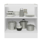 Balcão Cozinha 80 x 60 cm 2 Portas (Sem Tampo) Branco/Preto Glamy Madesa