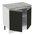 Balcão Madesa Glamy 80 x 60 cm 2 Portas (Com Tampo) Branco/Preto
