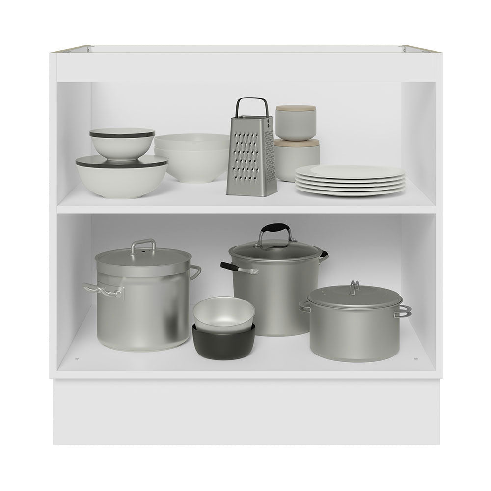 Balcão Cozinha 80 x 60 cm 2 Portas (Sem Tampo) Branco/Rustic Stella Madesa