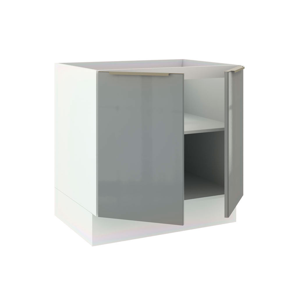 Balcão de Cozinha 80 x 60 cm 2 Portas (Sem Tampo) Branco/Cinza Lux Madesa