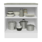 Balcão 80 cm 2 Portas Branco/Cinza Lux Madesa