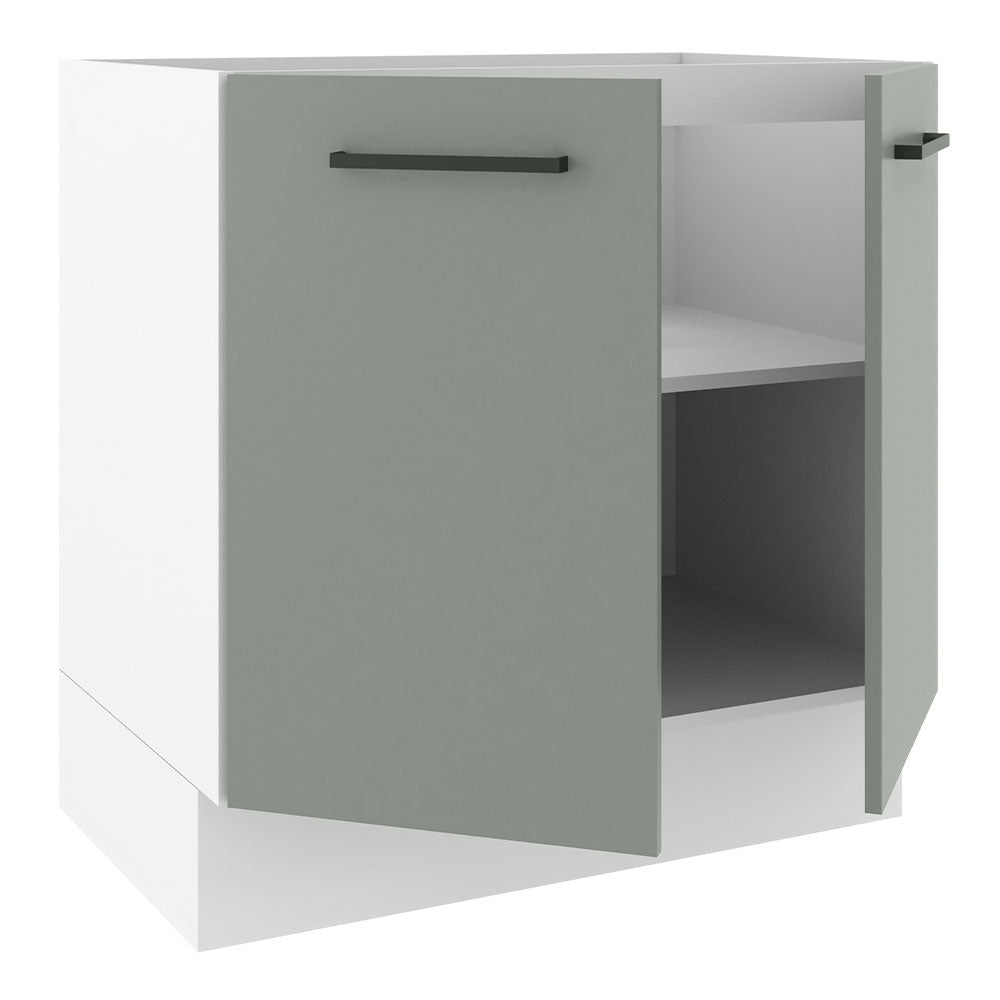 Balcão de Cozinha Madesa Agata 80 x 60 cm 2 Portas (Sem Tampo) Branco/Cinza