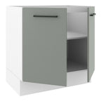Balcão de Cozinha Madesa Agata 80 x 60 cm 2 Portas (Sem Tampo) Branco/Cinza
