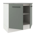 Balcão Madesa Agata 80 x 60 cm 2 Portas (Com Tampo) Branco/Cinza