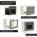 Balcão para Forno de Embutir 80 x 60 cm Sem Tampo Branco/Cinza Agata Madesa