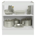 Balcão de Cozinha 80 x 60 cm 2 Portas (Sem Tampo) Branco/Cinza Vik Madesa