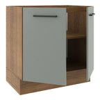 Balcão de Cozinha Madesa Agata 80 x 60 cm 2 Portas (Sem Tampo) Rustic/Cinza