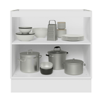 Balcão de Cozinha 80 x 60 cm 2 Portas (Sem Tampo) Branco/Branco Veludo Lux Madesa