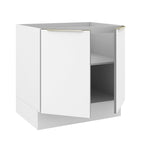 Balcão Madesa Lux 80 cm 2 Portas (Sem Tampo) Branco/Branco Veludo