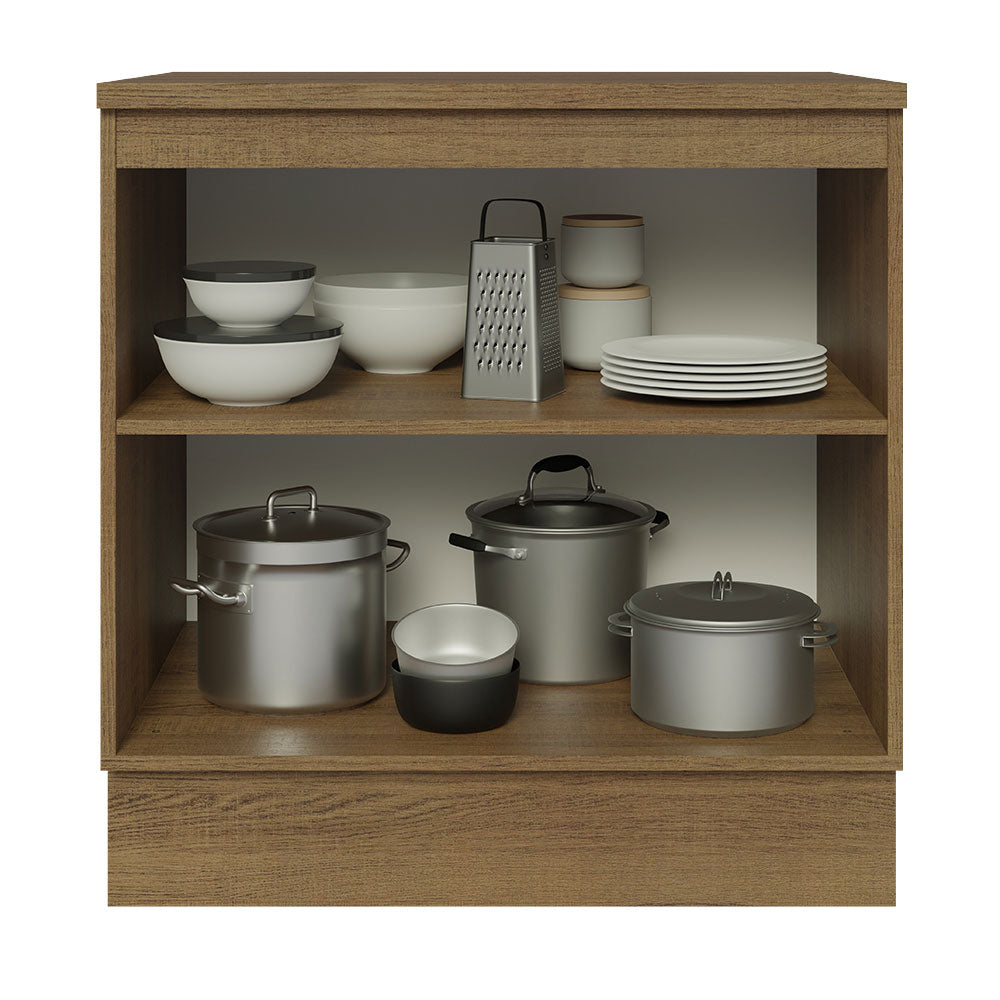 Balcão 80 cm 2 Portas Rustic/Branco Veludo Lux Madesa