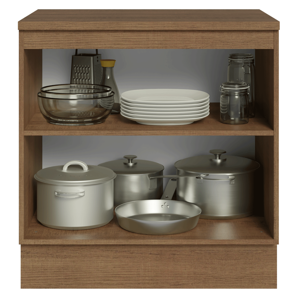 Balcão de Cozinha 80 x 60 cm 2 Portas (Com Tampo) Rustic/Verde Vik Madesa