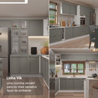 Balcão de Cozinha 80 x 60 cm 2 Gavetas (Sem Tampo) Branco/Cinza Vik Madesa