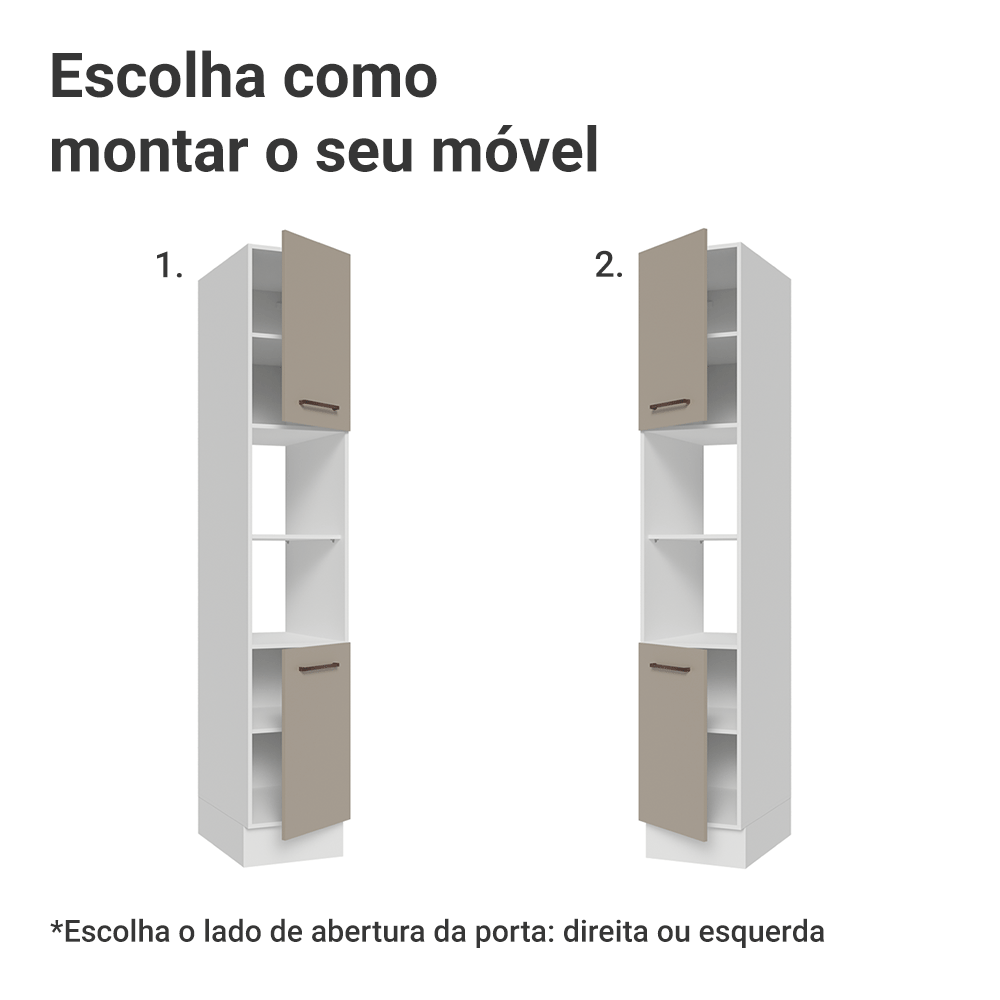 Paneleiro 40 x 60 cm 2 Portas e 2 Nichos Branco/Crema Agata Madesa