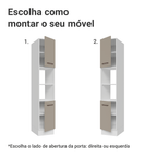 Paneleiro 40 x 60 cm 2 Portas e 2 Nichos Branco/Crema Agata Madesa