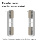 Paneleiro 40 x 60 cm 2 Portas e 2 Nichos Branco/Crema Vik Madesa