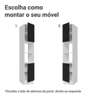 Paneleiro 40 x 60 cm 2 Portas e 2 Nichos Branco/Preto Agata Madesa