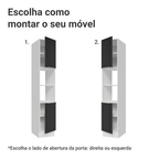 Paneleiro 40 x 60 cm 2 Portas e 2 Nichos Branco/Preto Lux Madesa