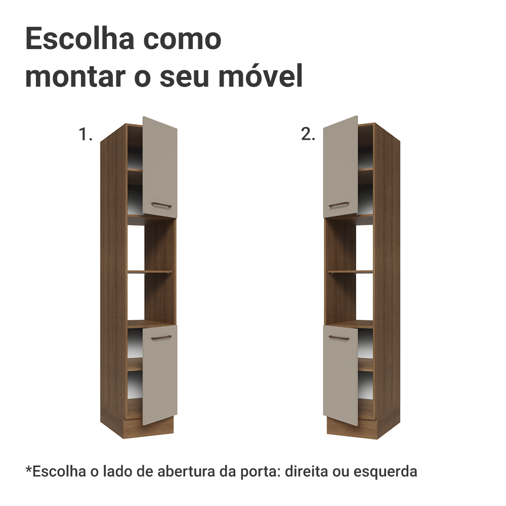 Paneleiro 40 x 60 cm 2 Portas e 2 Nichos Rustic/Crema Agata Madesa