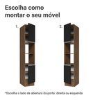 Paneleiro 40 x 60 cm 2 Portas e 2 Nichos Rustic/Preto Glamy Madesa