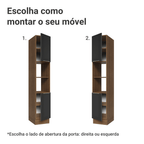 Paneleiro 40 x 60 cm 2 Portas e 2 Nichos Rustic/Preto Lux Madesa