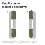 Paneleiro 40 x 60 cm 2 Portas e 2 Nichos Branco/Verde Vik Madesa