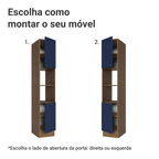 Paneleiro 40 x 60 cm 2 Portas e 2 Nichos Rustic/Azul Vik Madesa