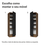 Paneleiro 60 x 60 cm 3 Portas Rustic/Preto Vik Madesa