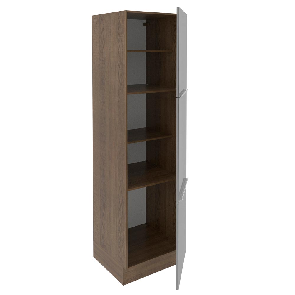 Paneleiro Madesa Lux 60 cm 3 Portas Rustic/Cinza