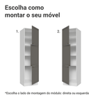Paneleiro 60 x 60 cm 3 Portas Branco/Cinza Vik Madesa