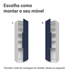 Paneleiro 60 x 60 cm 3 Portas Branco/Azul Vik Madesa