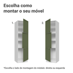 Paneleiro 60 x 60 cm 3 Portas Branco/Verde Vik Madesa